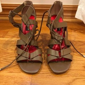Charles Jourdan strappy brown heels